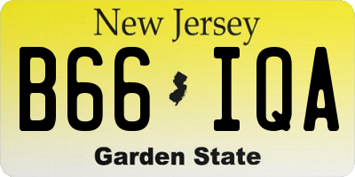 NJ license plate B66IQA