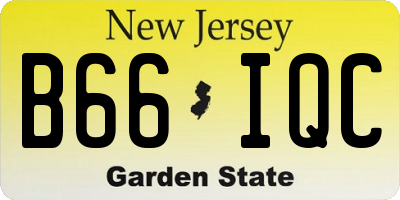 NJ license plate B66IQC