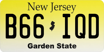 NJ license plate B66IQD