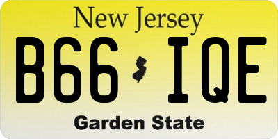 NJ license plate B66IQE