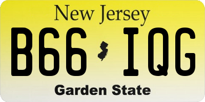 NJ license plate B66IQG