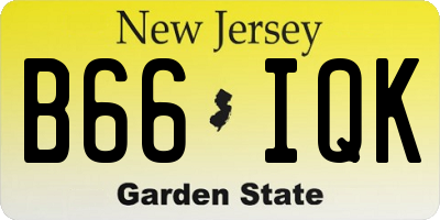 NJ license plate B66IQK
