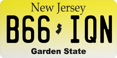 NJ license plate B66IQN