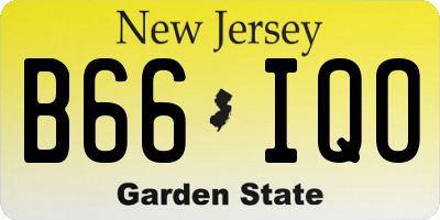 NJ license plate B66IQO