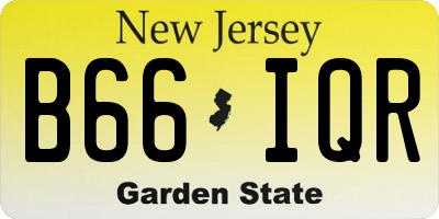 NJ license plate B66IQR