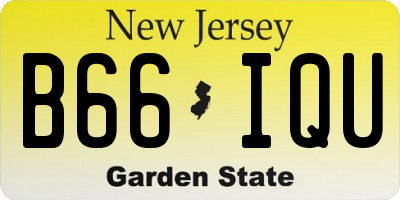 NJ license plate B66IQU