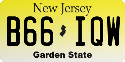 NJ license plate B66IQW