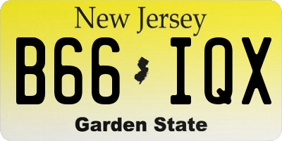 NJ license plate B66IQX