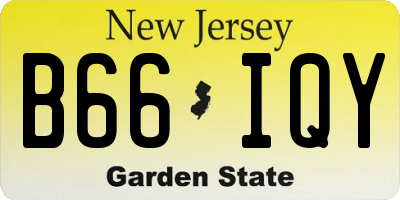NJ license plate B66IQY