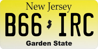 NJ license plate B66IRC