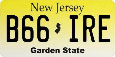 NJ license plate B66IRE