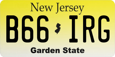 NJ license plate B66IRG