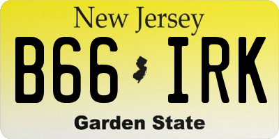 NJ license plate B66IRK