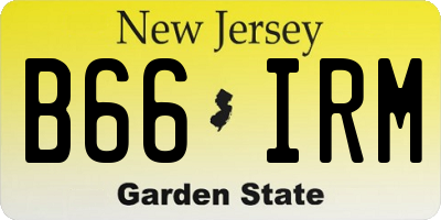 NJ license plate B66IRM