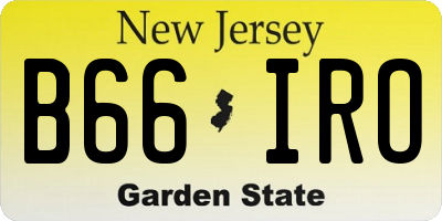 NJ license plate B66IRO