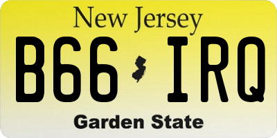 NJ license plate B66IRQ