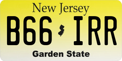 NJ license plate B66IRR