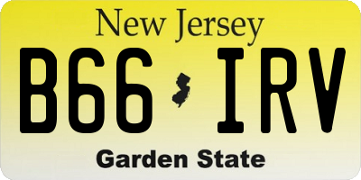 NJ license plate B66IRV