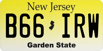 NJ license plate B66IRW