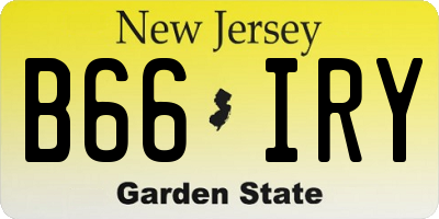 NJ license plate B66IRY