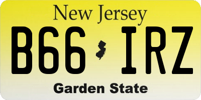 NJ license plate B66IRZ