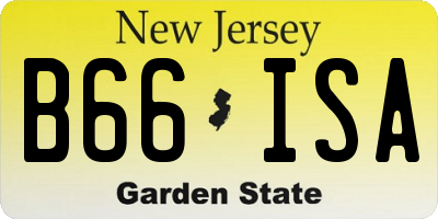 NJ license plate B66ISA
