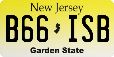 NJ license plate B66ISB