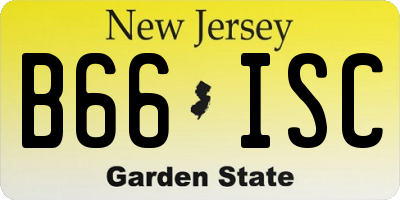 NJ license plate B66ISC