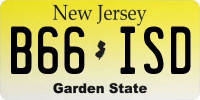 NJ license plate B66ISD