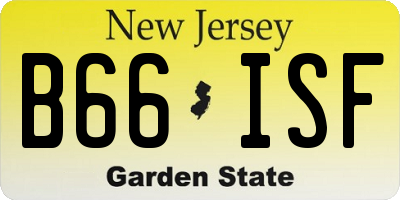 NJ license plate B66ISF