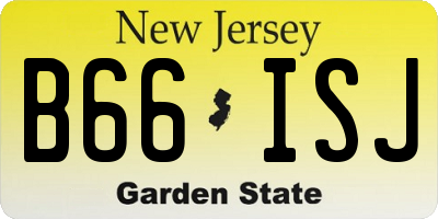 NJ license plate B66ISJ