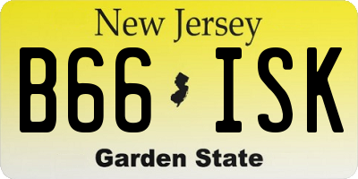 NJ license plate B66ISK