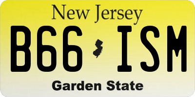NJ license plate B66ISM