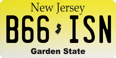 NJ license plate B66ISN