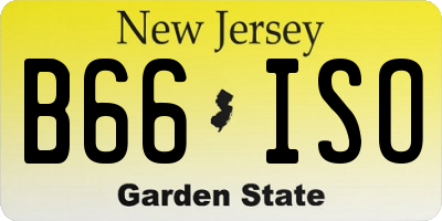 NJ license plate B66ISO