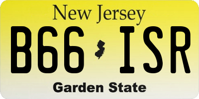 NJ license plate B66ISR