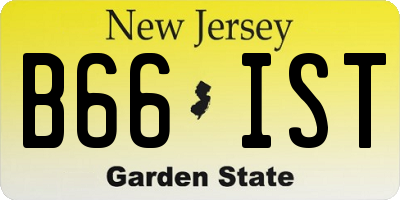 NJ license plate B66IST