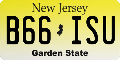 NJ license plate B66ISU