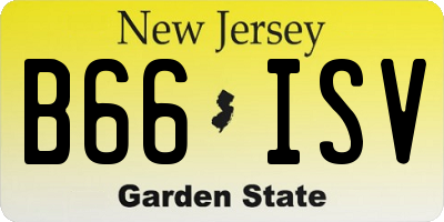 NJ license plate B66ISV