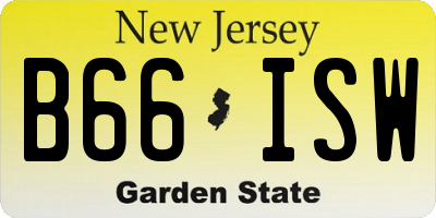 NJ license plate B66ISW