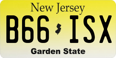 NJ license plate B66ISX