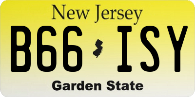 NJ license plate B66ISY