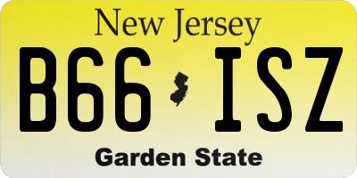 NJ license plate B66ISZ
