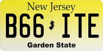 NJ license plate B66ITE