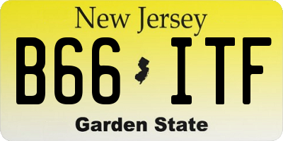 NJ license plate B66ITF