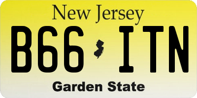 NJ license plate B66ITN