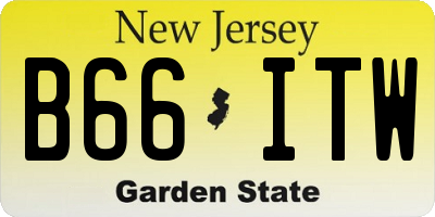 NJ license plate B66ITW