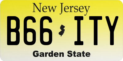 NJ license plate B66ITY