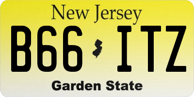 NJ license plate B66ITZ