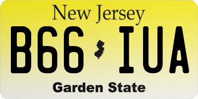 NJ license plate B66IUA